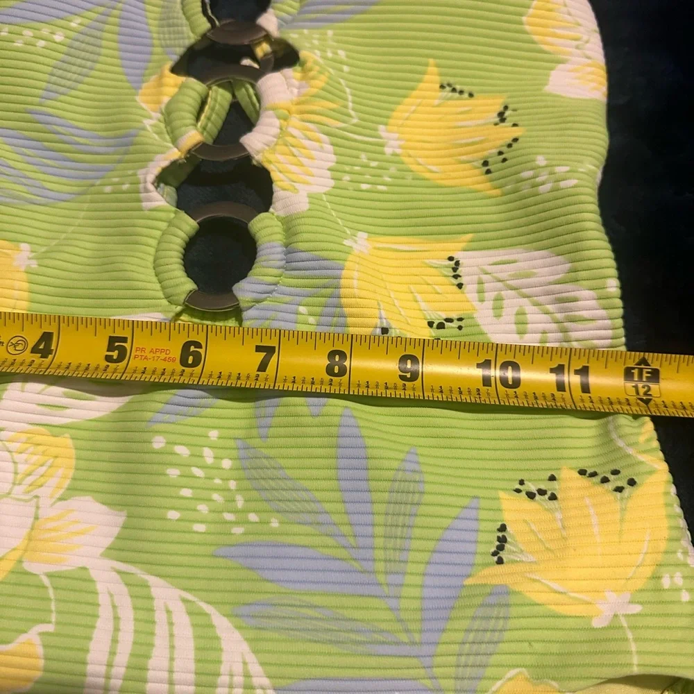 NWOT Seafolly Ring Front Maillot On Vacation Limeade Floral One Piece Swimsuit